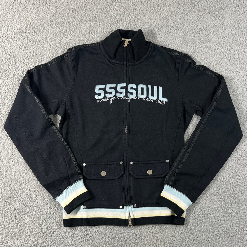 Triple Five Soul Jacket Women's Small Black Zip Mock Neck Streetwear VTG NWT